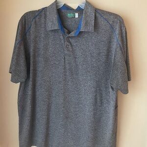 Gray Polo Shirt with Blue Accents
